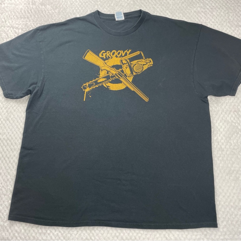 Vintage Army Of Darkness Groovy Shirt Horror Movie 1992 Black Graphic Tee 2XL